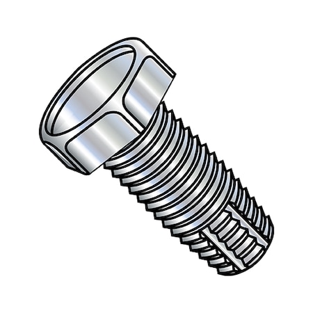 Thread Cutting Screw, #6-32 X 3/8 In, Zinc Plated Steel Hex Head Hex Drive, 10000 PK