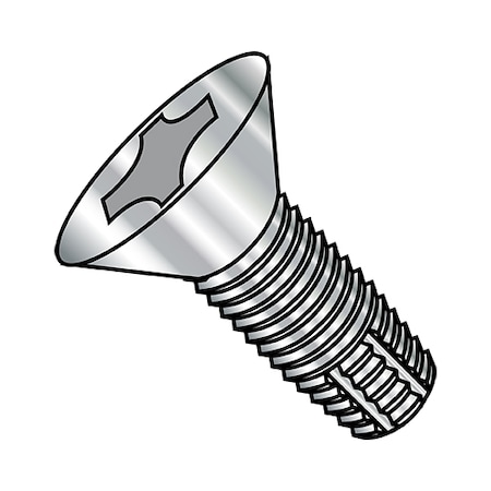 Thread Cutting Screw, #10-32 X 3/4 In, Stainless Steel Flat Head Phillips Drive, 1000 PK