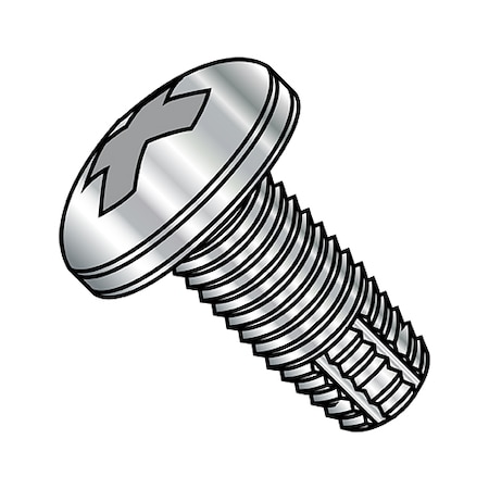 Thread Cutting Screw, #10-32 X 1/2 In, 18-8 Stainless Steel Pan Head Phillips Drive, 4000 PK