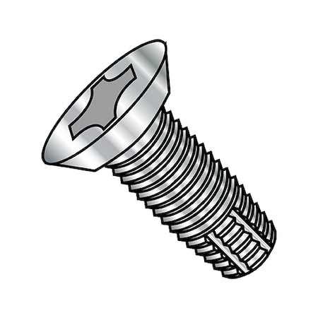 Thread Cutting Screw, 1/4-20 X 3/8 In, 18-8 Stainless Steel Flat Head Phillips Drive, 1000 PK