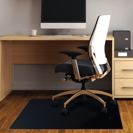 Chair Mat For Hard Floor,Rectangular,Bla