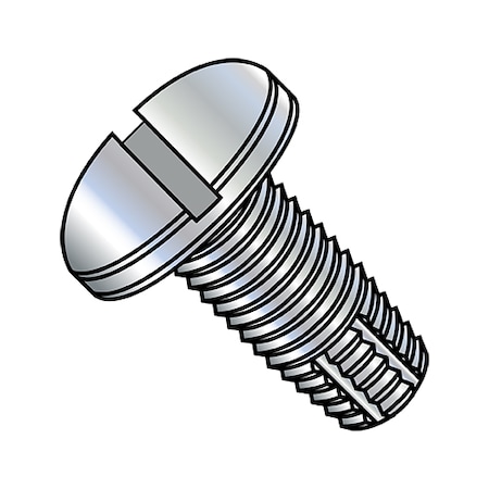 Thread Cutting Screw, #2-56 X 7/16 In, Zinc Plated Steel Pan Head Slotted Drive, 10000 PK