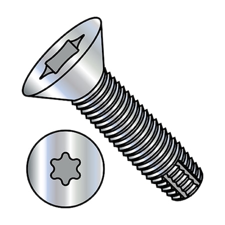 Thread Cutting Screw, #10-24 X 3/4 In, Zinc Plated Steel Flat Head Torx Drive, 7000 PK