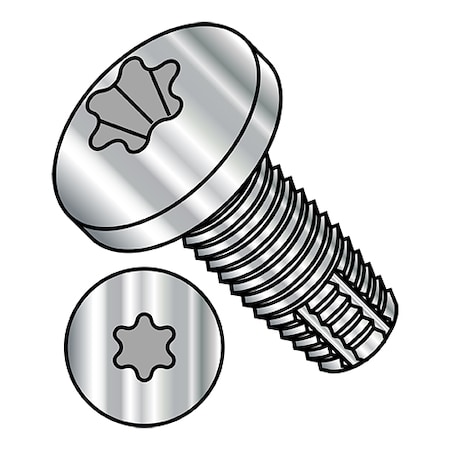 Thread Cutting Screw, 1/4-20 X 3/4 In, Plain Steel Pan Head Torx Drive, 1500 PK