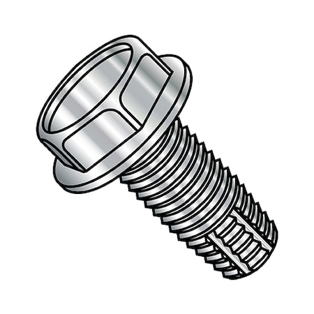 Thread Cutting Screw, #10-24 X 1-1/4 In, 18-8 Stainless Steel Hex Head Hex Drive, 1500 PK