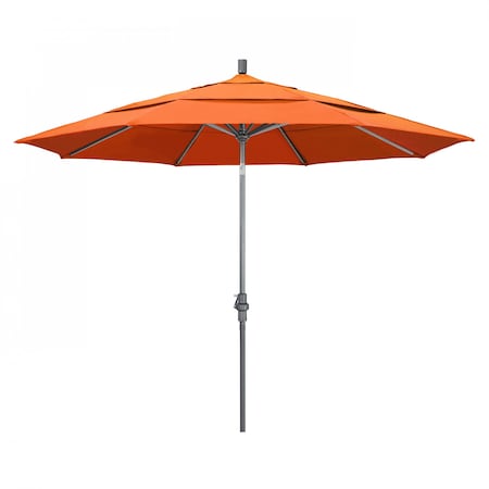 Patio Umbrella, Octagon, 110.5 H, Sunbrella Fabric, Tangerine