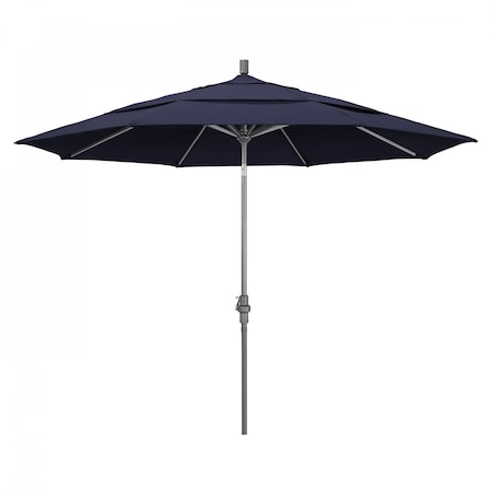 Patio Umbrella, Octagon, 110.5 H, Olefin Fabric, Navy Blue