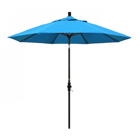 Patio Umbrella, Octagon, 102.38 H, Sunbrella Fabric, Canvas Cyan