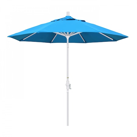 Patio Umbrella, Octagon, 102.38 H, Sunbrella Fabric, Canvas Cyan