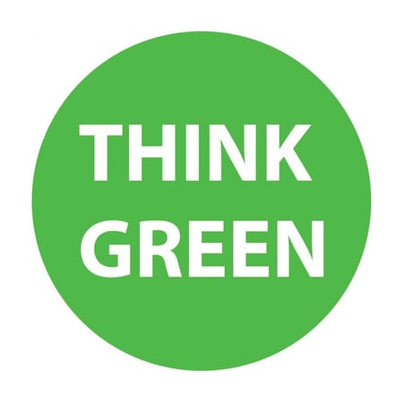 Think Green Hard Hat Emblem, Pk25, Width: 2