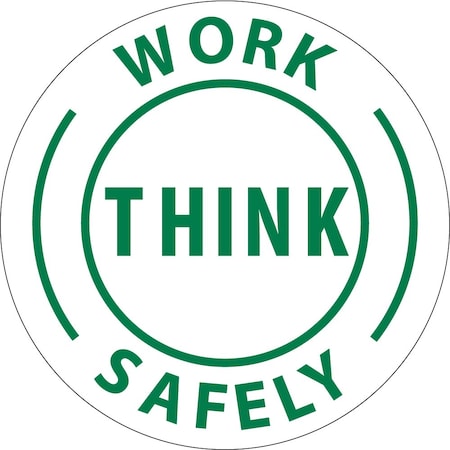 Work Think Safely Hard Hat Emblem, Pk25