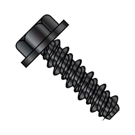 Self-Drilling Screw, #8-18 X 1/2 In, Black Oxide Steel Hex Head Hex Drive, 10000 PK