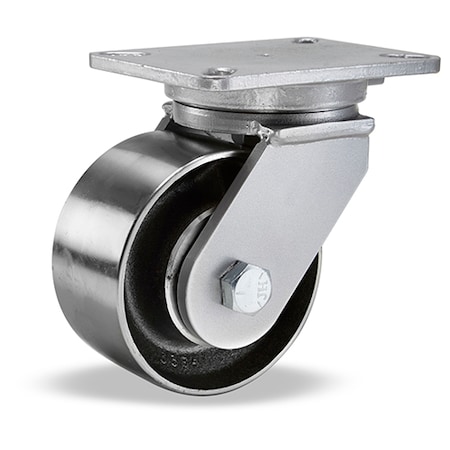 Champion Swivel Caster, 6 X 2-1/2 Forged Steel Wheel, 1 Straight Roller Bearing