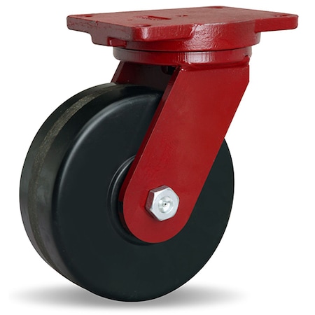 Extra Heavy Duty Swivel Caster, 8 X 3 Plastex Phenolic Wheel,3/4 Precision Tapered Roller Bearing