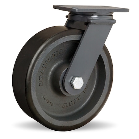 Extended Service Swivel Caster, 10 X 3 Duralast XC Polyurethane (70D) On Cast Iron Wheel