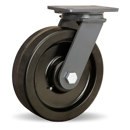 Extended Service Swivel Caster, 8 X 2-1/2 Plastex Phenolic Wheel, 3/4 Precision Tapered Bearing