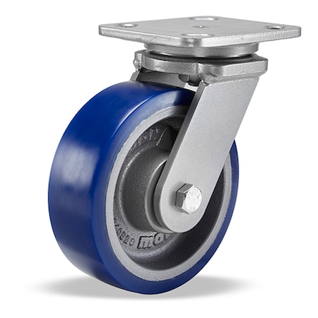 Workhorse Swivel Caster, 6 X 2 Ergo-Glide Wheel (85A), 1/2 Precison Tapered Bearings