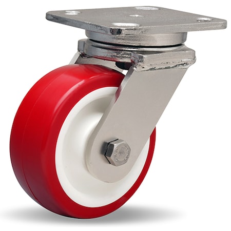 Stainless Steel Workhorse Swivel Caster, 5 X 2 Poly-Tech