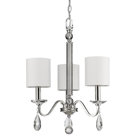 Lily 3-Light Chandelier Polished Nickel