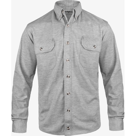 High Performance FR Knit Button Up,Gray