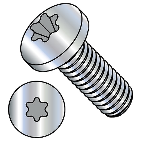 M2-0.40 X 8 Mm Torx Pan Machine Screw, Zinc Plated Steel, 10000 PK