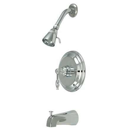 Tub And Shower Faucet, Polished Chrome, Wall Mount