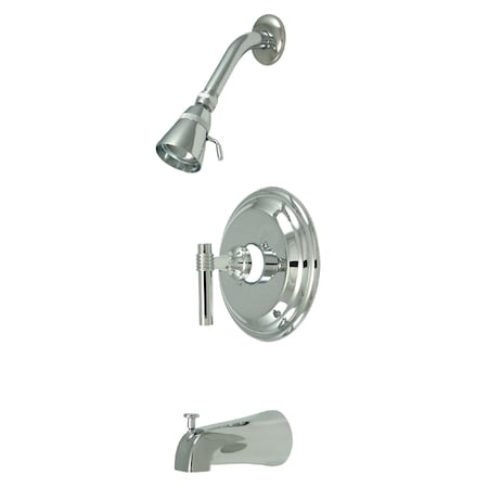 Tub And Shower Faucet, Polished Chrome, Wall Mount