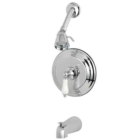 Tub And Shower Faucet, Polished Chrome, Wall Mount