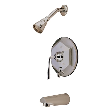 Tub And Shower Faucet, Brushed Nickel, Wall Mount