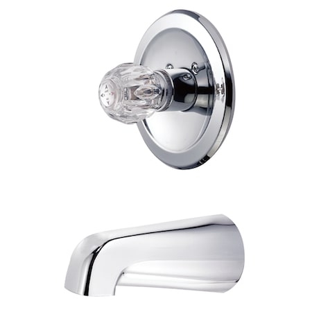 Tub And Shower Faucet, Polished Chrome, Wall Mount