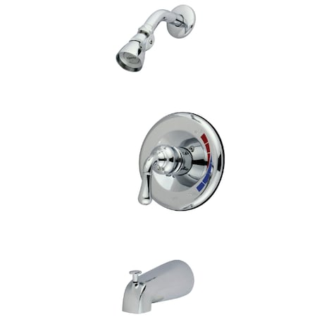 Tub And Shower Faucet, Polished Chrome, Wall Mount