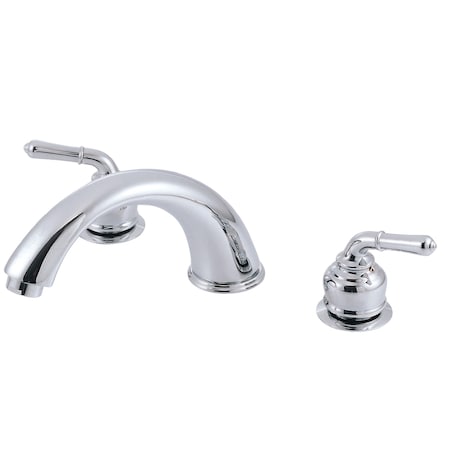 Roman Tub Faucet, Polished Chrome, Deck Mount