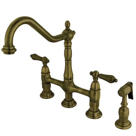 Manual, 8 Mount, 4 Hole KS1273ALBS 8 Kitchen Bridge Faucet With