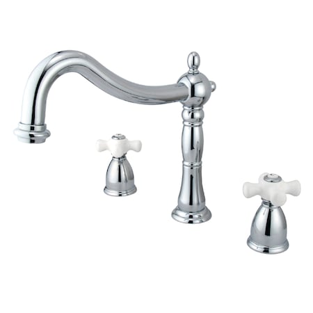 Roman Tub Faucet, Polished Chrome, Deck Mount