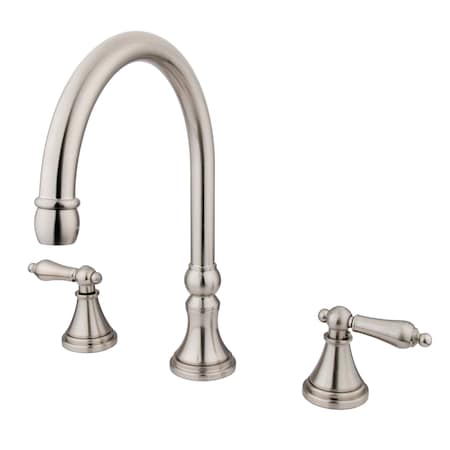 Roman Tub Faucet, Brushed Nickel, Deck Mount