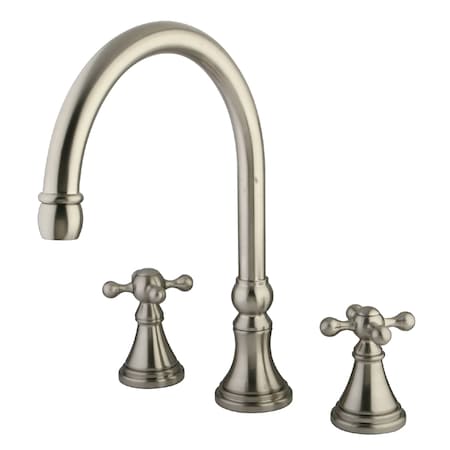 Roman Tub Faucet, Brushed Nickel, Deck Mount