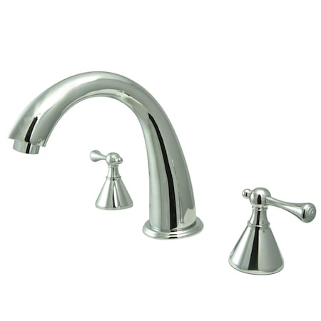 Roman Tub Faucet, Polished Chrome, Deck Mount