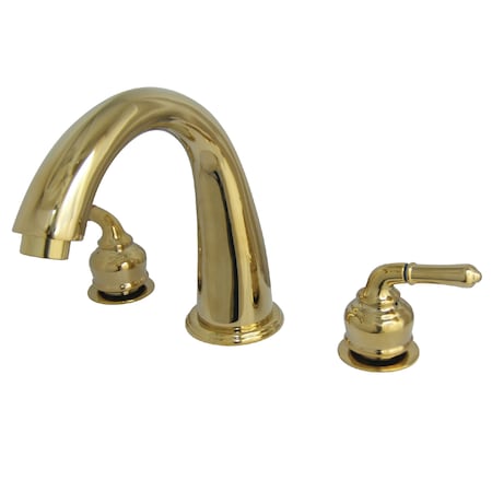 Roman Tub Faucet, Polished Brass, Deck Mount