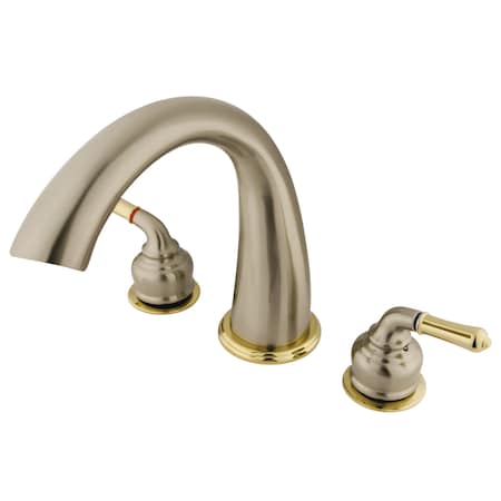 Roman Tub Faucet, Brushed Nickel/Polished Brass, Deck Mount