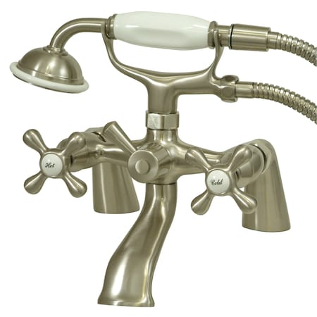 Deck-Mount Clawfoot Tub Faucet, Brushed Nickel, Deck Mount