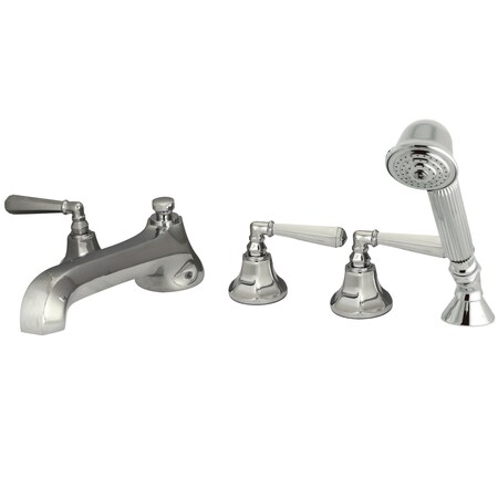 Roman Tub Faucet, Polished Chrome, Deck Mount