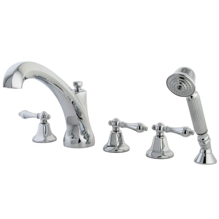 Roman Tub Faucet, Polished Chrome, Deck Mount