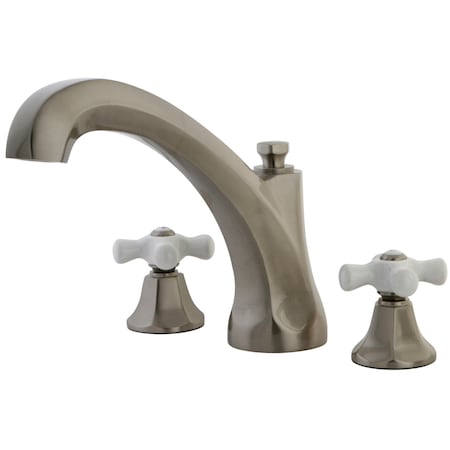 KS4328PX Roman Tub Filler Porcelain Cross Handle