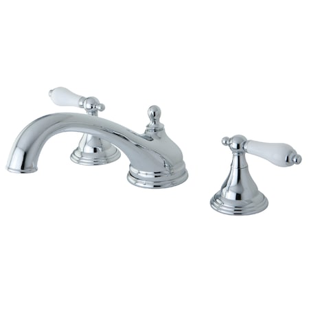 Roman Tub Faucet, Polished Chrome, Deck Mount