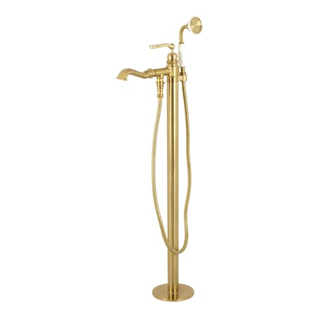Freestanding Tub Faucet, Brushed Brass, Freestanding