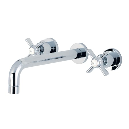 Roman Tub Faucet, Polished Chrome, Wall Mount