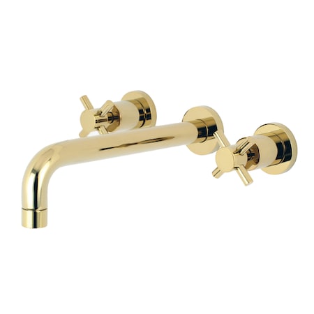 Roman Tub Faucet, Polished Brass, Wall Mount