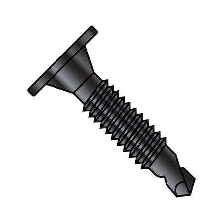 #10-24 X 1-1/4 In Phillips Wafer Machine Screw, Black Oxide Steel, 3000 PK