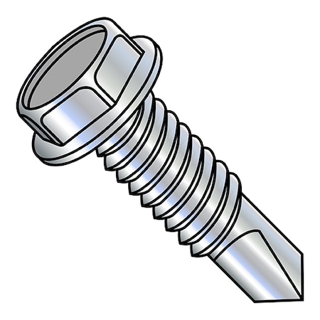 #10-24 X 3/4 In Hex Hex Machine Screw, Zinc Plated Steel, 5000 PK