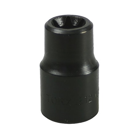 External Torx Socket,E12,3/8 D,Black